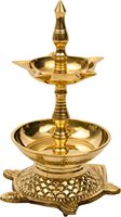 Lampe à huile Deepak en laiton sur pied, style art moderne, faite à la main, design personnalisable, haute qualité, cadeau indien, pour Puja Pooja, usage intérieur