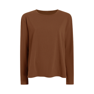 Prêt à expédier haute qualité 100% coton essentiel à manches longues t-shirts vierges pour femmes T-shirt à manches longues avec impression de logo personnalisé - Product Image 5