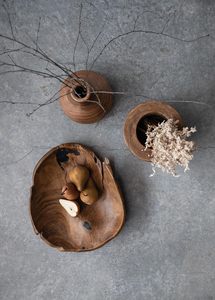 Florero de madera pulido a mano de alta calidad, decoración de mesa de diseño moderno para Navidad y bodas - Product Image 4