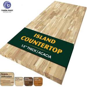 Plan de travail en bois d'acacia de qualité BC, épaisseur personnalisable de 1,25 à 1,5 pouce, 25 x 96 pouces, armoires de cuisine fabriquées au Vietnam - Product Image 6