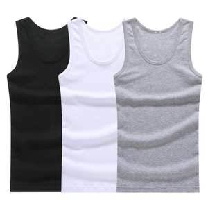 Offre Spéciale Muscle Vest Blanc 100% Coton Sans Manches T-shirt Hommes Débardeur - Product Image 2