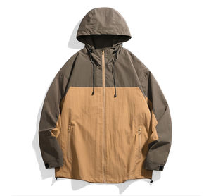 Chaqueta cortavientos ligera para hombre último estilo resistente al agua con cremallera Patchwork para primavera chaquetas de lluvia personalizadas - Product Image 2