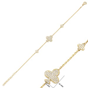 Pulsera con Dijes de Circonita Brillante con Diseño de Reina de Espadas, Joyería de Plata de Ley 925 Hecha a Mano en Turquía, Venta al por Mayor - Product Image 3