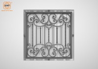 KHP - Biombo Vertical Plegable de Hierro con Diseño Francés, Ventanas Decorativas, Seguras, Resistentes al Viento, Impermeables/Aislantes Acústicos, Personalizables