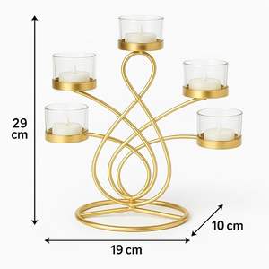 Support de bougie en métal unique et luxueux pour la décoration de la maison, support de bougie pour table de mariage, décoration de pot à bougie pour la maison - Product Image 1