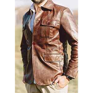 Camisa Casual de Cuero Puro para Hombre, Hecha en Pakistán, Transpirable, de Piel de Oveja, en Existencia - Product Image 4