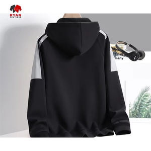 เสื้อมีฮู้ดสวมหัวโลโก้ด้านหน้าสำหรับผู้ชายผ้าโพลีเอสเตอร์/ ผ้าฝ้ายระบายอากาศได้ดีมีกระเป๋าดีไซน์แบบลำลองสำหรับฤดูหนาว - Product Image 4