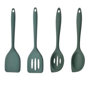 Juego de 4 Utensilios de Cocina de Silicona Clásicos, Cucharas de 28 cm, Antiadherentes, 150 g, Aptos para Lavavajillas y Horno, Espátula para Mezclar - Product Image 1