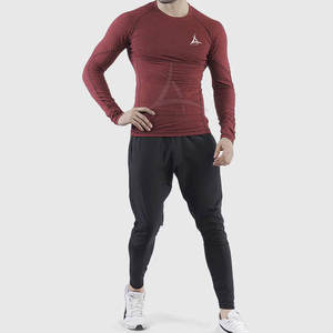 Vêtements de sport, coupe régulière, chemises de compression unies, manches longues, chemises de course personnalisées, entraînement, haute qualité, respirantes - Product Image 5