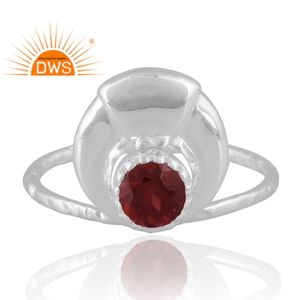 แหวนเงินแท้ประดับพลอยโกเมนธรรมชาติ งานแฮนด์เมดล่าสุด ออกแบบตามสั่ง ผู้จัดจำหน่ายเครื่องประดับอินเดีย - Product Image 3