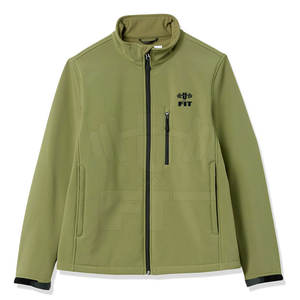 Chaqueta Softshell de invierno informal de tamaño personalizado para hombre, cuello redondo, tela de lona impermeable, secado rápido de alta calidad - Product Image 1