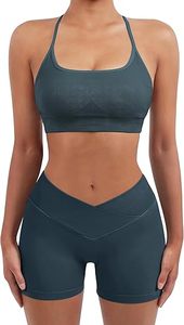 Ensemble de soutien-gorge et de short de motard de sport personnalisé pour femmes OEM tissu confortable et extensible imprimé de logo marque privée de soutien - Product Image 3
