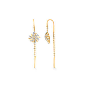 ต่างหูเพชรทรงหยดน้ำ Astral Bloom Gold Stud สำหรับผู้หญิง - Product Image 5