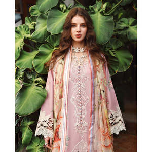 MUSHQ 3-PC Lawn Embroidered Chiffon Shirt with <b>Silk</b> Printed Dupatta and <b>Trousers</b> for Spring/Summer BIC-4901 Collection - Product Image 2