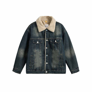 Top Produit Hiver Bomber Fourrure Veste Puffer Nouveau Design Boutonné Blanc Travail Chaud Jean Tissé Méthode De Tissage - Product Image 4
