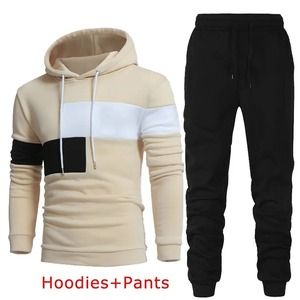 Ensembles de survêtement pour hommes, sweat à capuche et pantalon pour femmes, couleur unie, pull à capuche + pantalon, ensembles de vêtements de sport décontractés pour hommes - Product Image 3