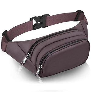 Sac banane de sport noir personnalisé en nylon avec poches zippées pour les excursions en plein air et les voyages, sacs de poitrine transversaux - Product Image 6