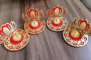 จานดอกบัว roli chawal แบบดั้งเดิมของอินเดีย, roli thali, ของขวัญตอบแทน, ของขวัญสำหรับพิธีขึ้นบ้านใหม่, คืนความโปรดปราน, ของขวัญ haldi mehendi - Product Image 3