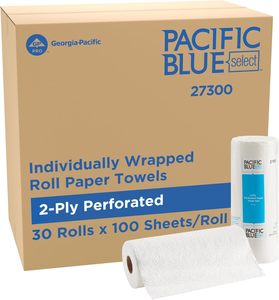 Pacific Blue Select 2-Ply Perforated Roll <b>Paper</b> Towels, White, 100 Sheets/Roll, 30 Rolls/Case (27300) - Product Image 3
