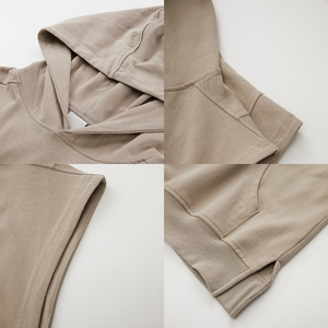 Débardeurs à capuche pour hommes Gym Workout Cut Off T-Shirt Pocket Training Hoodies Sleeveless Bodybuilding Muscle Sweatshirt Hoodie - Product Image 6