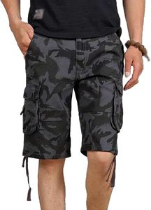 Short Cargo Camo décontracté pour homme Short multi-poches en coton sergé Coupe décontractée Short Cargo camouflage d'extérieur - Product Image 2