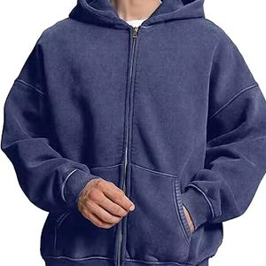Sudaderas con capucha de lavado ácido informales para hombre, ropa de invierno, sudaderas con capucha de lavado ácido informales de Color sólido, ropa de moda, sudaderas con capucha de lavado ácido ajustadas para hombre - Product Image 2