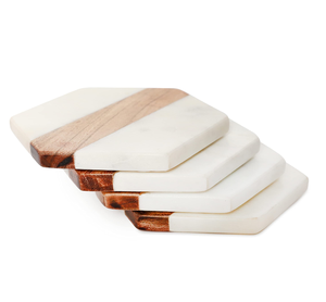 Nueva llegada taza de café de mármol posavasos mármol 3 diferentes colores y forma hexagonal posavasos para taza de café y té - Product Image 5