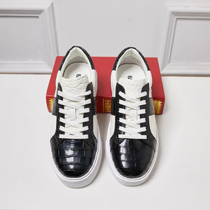 OEM Custom High Quality crocodile Embossed Comfortable Designer Genuine <b>Leather</b> Causal Fashion Men <b>Sneakers</b> - Product Image 3