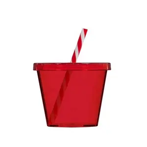 批发热卖可重复使用的彩色变色冰冷水咖啡杯塑料旅行车马克杯带盖吸管