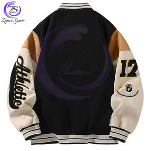 Avec broderie de lettres pour sports de rue Veste de baseball universitaire décontractée pour hommes Nouvelle veste de baseball d'automne et d'hiver pour l'extérieur - Product Image 2