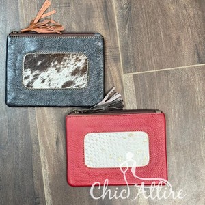 Bolso de mano de cuero reciclado con estampado de logotipo personalizado para mujer, bolso de mano de maquillaje cosmético de cuero colorido para mujer - Product Image 1