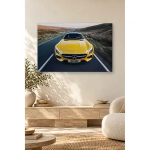 Fida Yellow Mercedes-AMG GT on Valley Road <b>Canvas</b> Print - Product Image 1