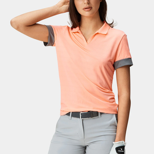เสื้อโปโลคอวีระบายอากาศน้ำหนักเบาสำหรับผู้หญิงสำหรับใส่เล่นกอล์ฟฤดูร้อนกำหนดสีเองได้ - Product Image 6