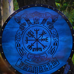 Bouclier nordique personnalisé fait à la main pour la décoration intérieure Cadeau Unique Viking Fans DIY Grade OEM Personnalisation pris en charge Fabricant Couteaux - Product Image 6
