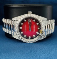 Reloj de Lujo Personalizado de Fábrica con Diamantes Engastados, Automático, de Acero Inoxidable para Hombre, Completamente Cubierto de Diamantes Cultivados en Laboratorio, Mecánico de Dos Tonos