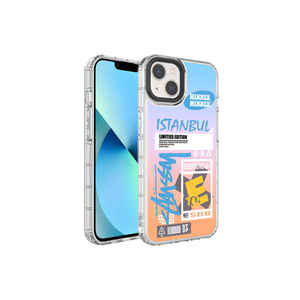 Coque de protection JoieCreatif pour iPhone 13 Plus, en silicone rigide électroplaqué avec protection d'appareil photo à motifs colorés - Product Image 1