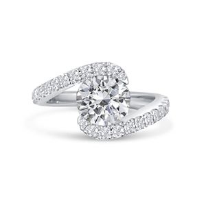 Bypass Round Shape Moissanite Engagement <b>Ring</b> - Product Image 4