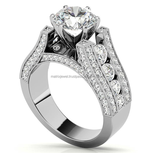 Anillo de compromiso de diseñador clásico 925 Plata rombo corte moissanita diamante diseño Premium tendencia joyería fina regalo para mujer - Product Image 3