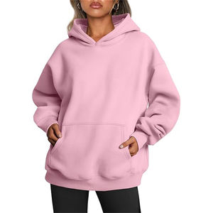 Casual couleur unie sweats pull à capuche respirant Street Wear surdimensionné femmes à capuche 2026 - Product Image 4