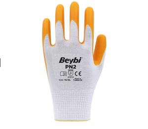 ถุงมือไนไตรล์ถักจากโพลีเอสเตอร์ PN2ถุงมือทำงานเคลือบไนไตรล์1/2ที่ถักจากเส้นด้ายโพลีเอสเตอร์และครึ่งเคลือบด้วยไนไตรล์ - Product Image 3