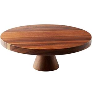 Décoration de table, support à gâteau en bois avec finition brillante en noyer, support à gâteau de table, support à gâteau pour mariage et anniversaire - Product Image 1