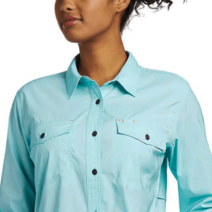 Camisas de trabajo de manga larga para mujer Bordado de impresión de logotipo personalizado para oficina de negocios corporativa Uniforme Tops Fábrica - Product Image 3