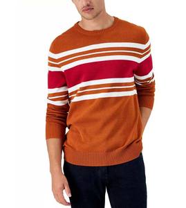 Pulls pour hommes 2025, couleur unie, rayés, col rond, coton, manches longues, décontractés, respirants, pull d'hiver pour hommes - Product Image 2