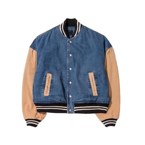 Fabricante de Ropa Urbana Personalizada, Chaquetas Vaqueras Personalizadas al por Mayor, Chaqueta Universitaria con Letras, Chaqueta de Invierno para Hombre de Talla Grande - Product Image 1