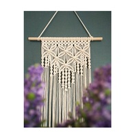 Tenture murale en coton macramé fait main panneau en macramé tissé décoratif fait à la main caractéristique murale minimaliste style intérieur boho