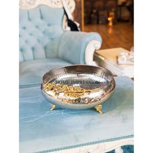 Premium Exclusive Kitchenware Decorative <b>Bowl</b> Table Ware Dinnerware <b>Silver</b> Finished Metal <b>Bowl</b> With Gold Color Elements <b>Bowl</b> - Product Image 2