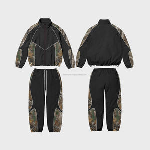 Custom Nylon Track Suit Sports Baggy Men's Jogging Zip Windbreaker Set Oversized Polyester Shell Zipper Plus Size Ski Snow Wear - Product Image 1