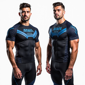 Athletic Fit <b>Rash</b> <b>Guard</b> with Compression Full And Short Sleeve MMA Custom Fight Design kimono de jiu jitsu - Product Image 2