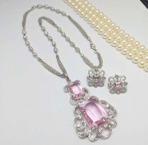 Magnifique ensemble de pendentifs en diamants américains pour femmes, pierres multicolores, boucles d'oreilles assorties, bijoux pour mariages, occasions spéciales, etc. - Product Image 5