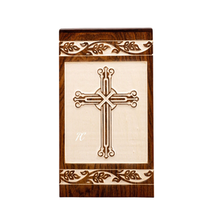Handcrafted Rosewood Cremation Urn Wooden Cross Memorial, Adult <b>Ashes</b> Memorial <b>Keepsake</b> Decorative Cremation Urn for <b>Ashes</b> - Product Image 1